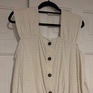 Madewell Crinkle-Knit Button-Front Top